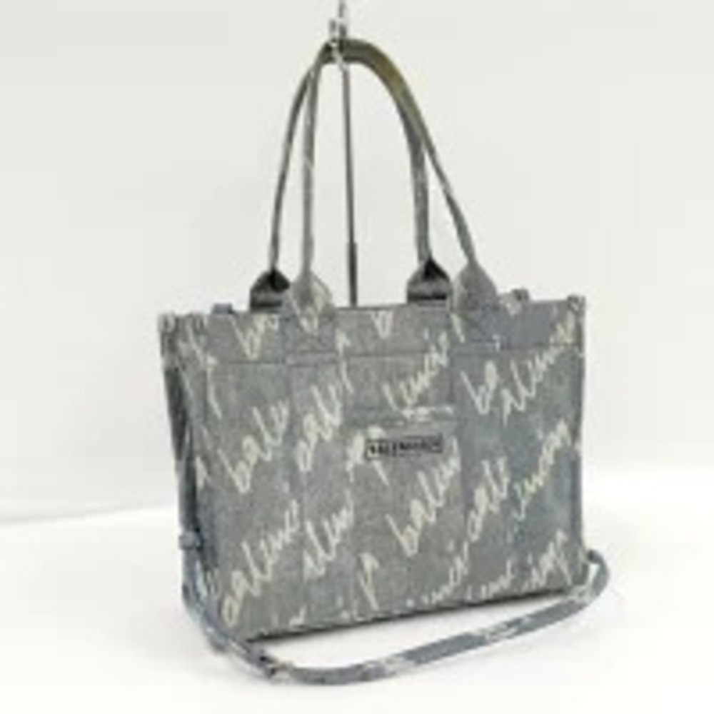 BALENCIAGA Tote Bag Bleached Denim Blue